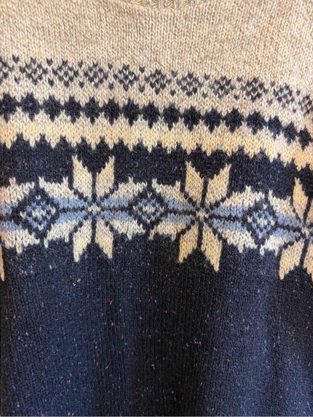 Eddie Bauer Wool Blend VTG Snowflake Sweater L Pullover Nordic Ski USA 90s Y2K - Picture 2 of 8